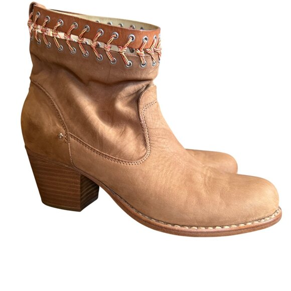 Rag & Bone Whipstitch Tan Suede Boots Size 40/US Size 9 Booties Western Boho - Picture 5 of 11